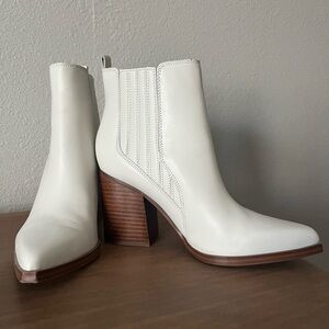 Marc Fisher White Ankle Booties